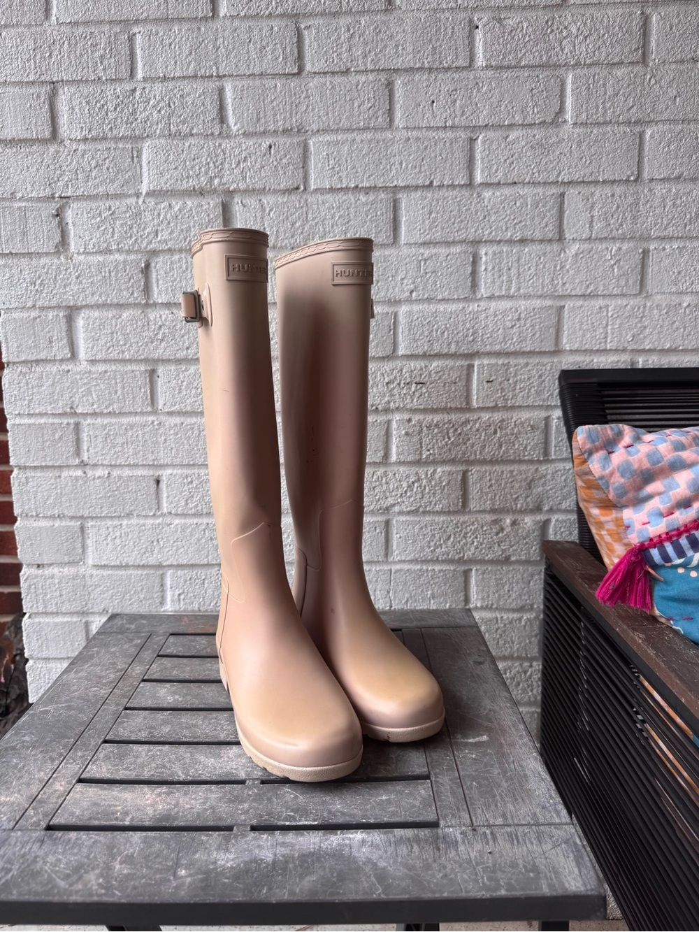 Hunter Tall Matte Blush Beige Rain Boots